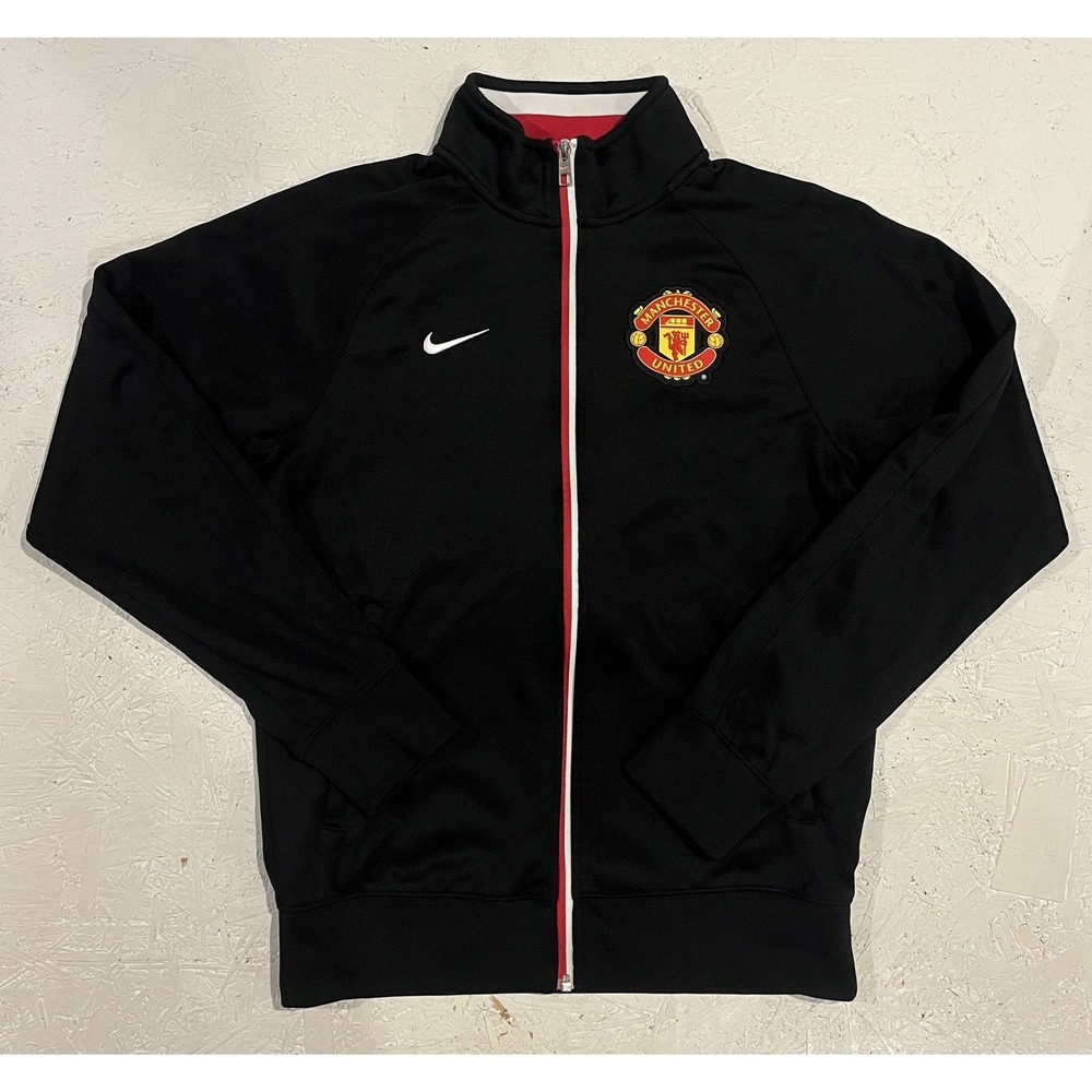 MANCHESTER UNITED 2013 SOCCER TRACK JACKET NIKE #478167-010‎ Size S Black Color